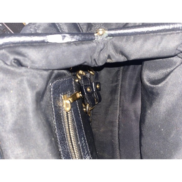 Marc Jacobs black Nylon With Leather Trim‎ quilted Stam Satchel Shoulder Bag - Picture 9 of 10